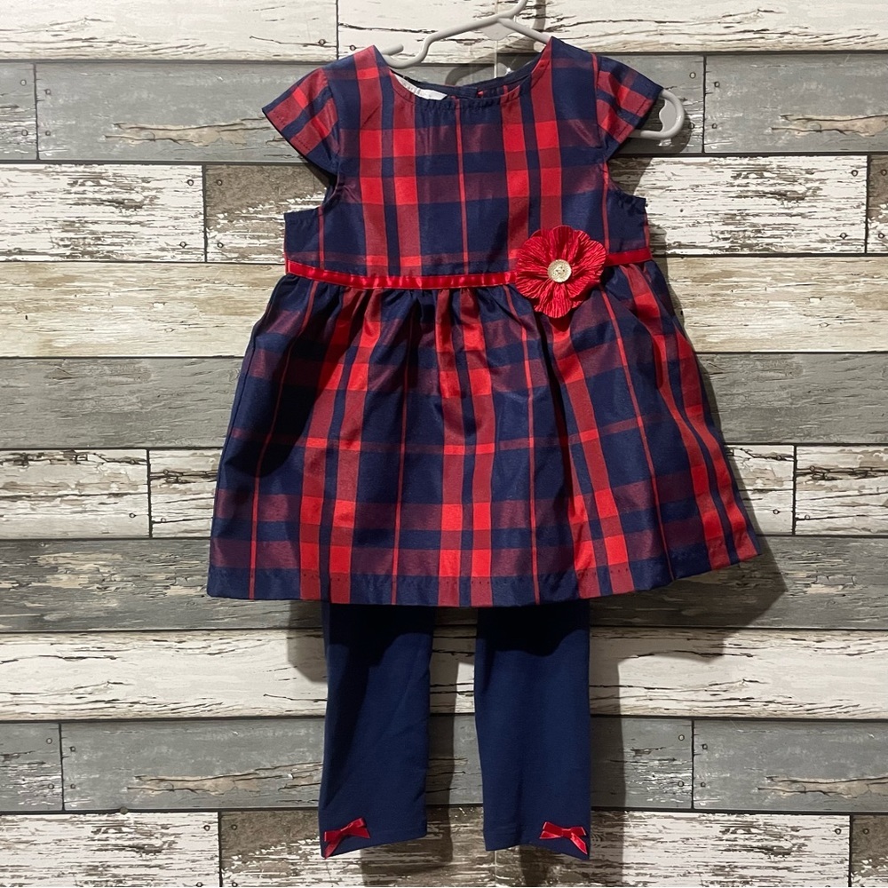 Special Occasion By Marmellata Plaid Legging Set 24m
